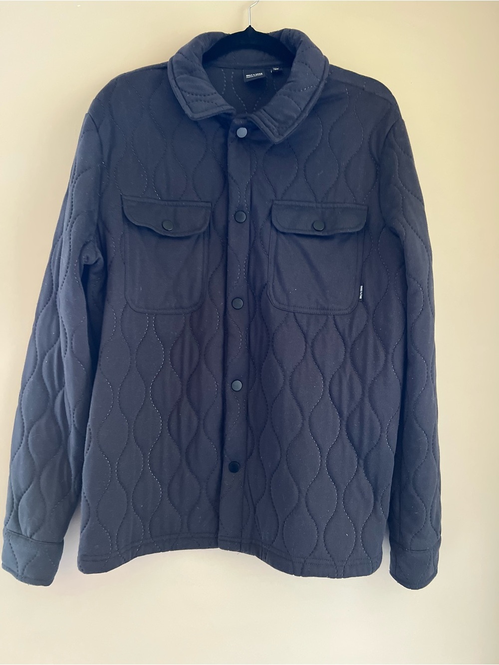 Only & Sons Black Quilted Overshirt Jacket
